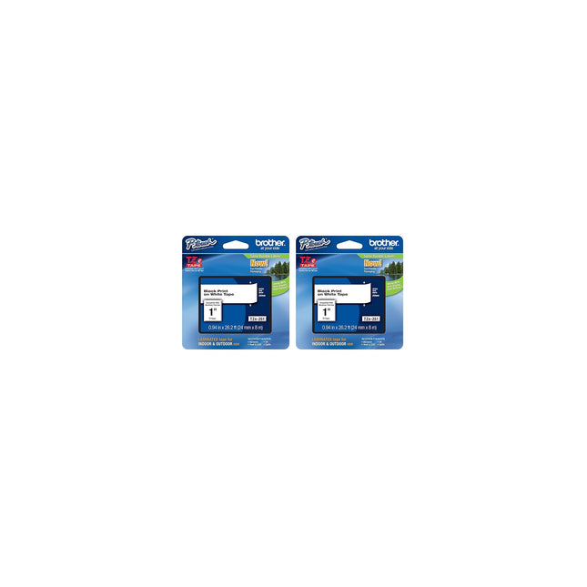 Genuine Brother P-Touch TZe-251 Laminated Tape, Black Print on White Standard Adhesive Laminated Tape for P-Touch Label Makers, Each Roll is 0.94"/24mm (1") Wide, 26.2 ft. (8M) -2 Pack