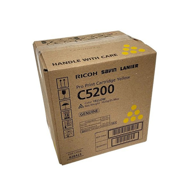 Original Ricoh C5200 Standard Yield Yellow Toner Cartridge, 828423