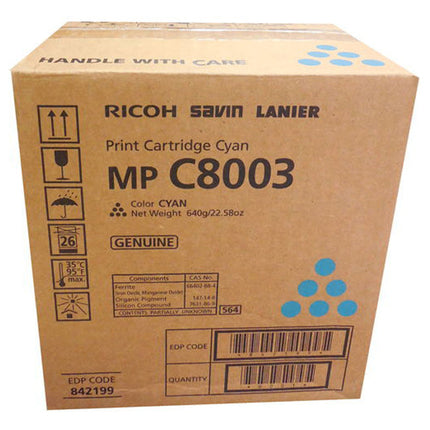 Original Ricoh MP C8003 Standard Yield Cyan Toner Cartridge, 842199