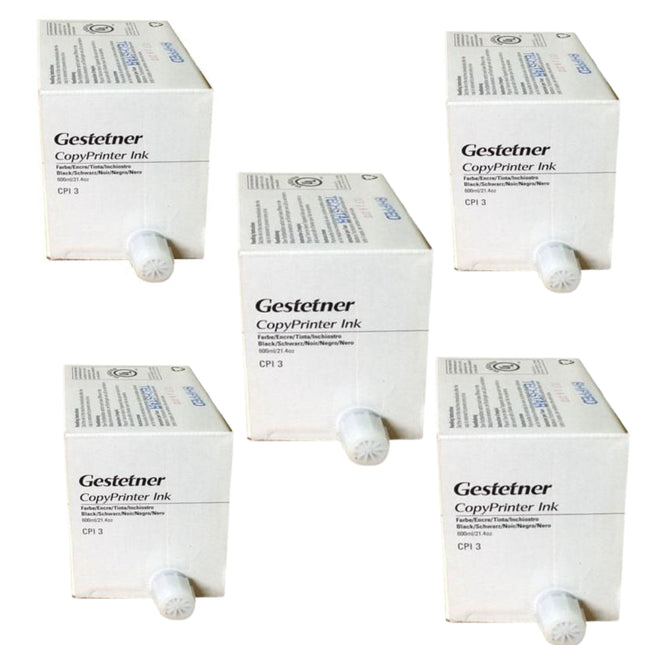 Genuine Gestetner CPI-3 Standard Yield Black Ink Cartridge, 84568 (5-Pack)