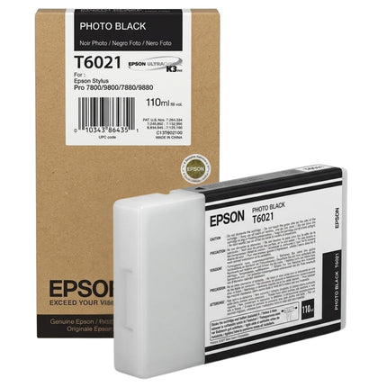 Original Epson T6021 Standard Yield 110ml Photo Black Ink Cartridge, C13T602100