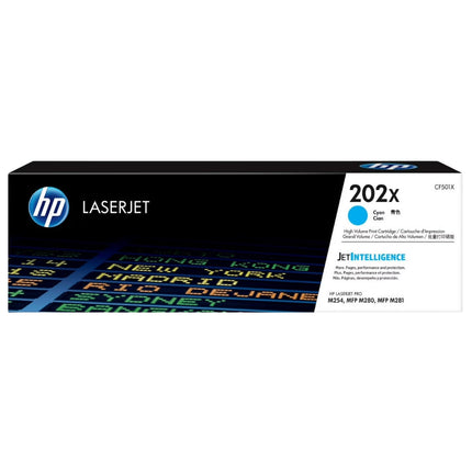HP 202X High Yield Cyan Toner Cartridge, CF501X