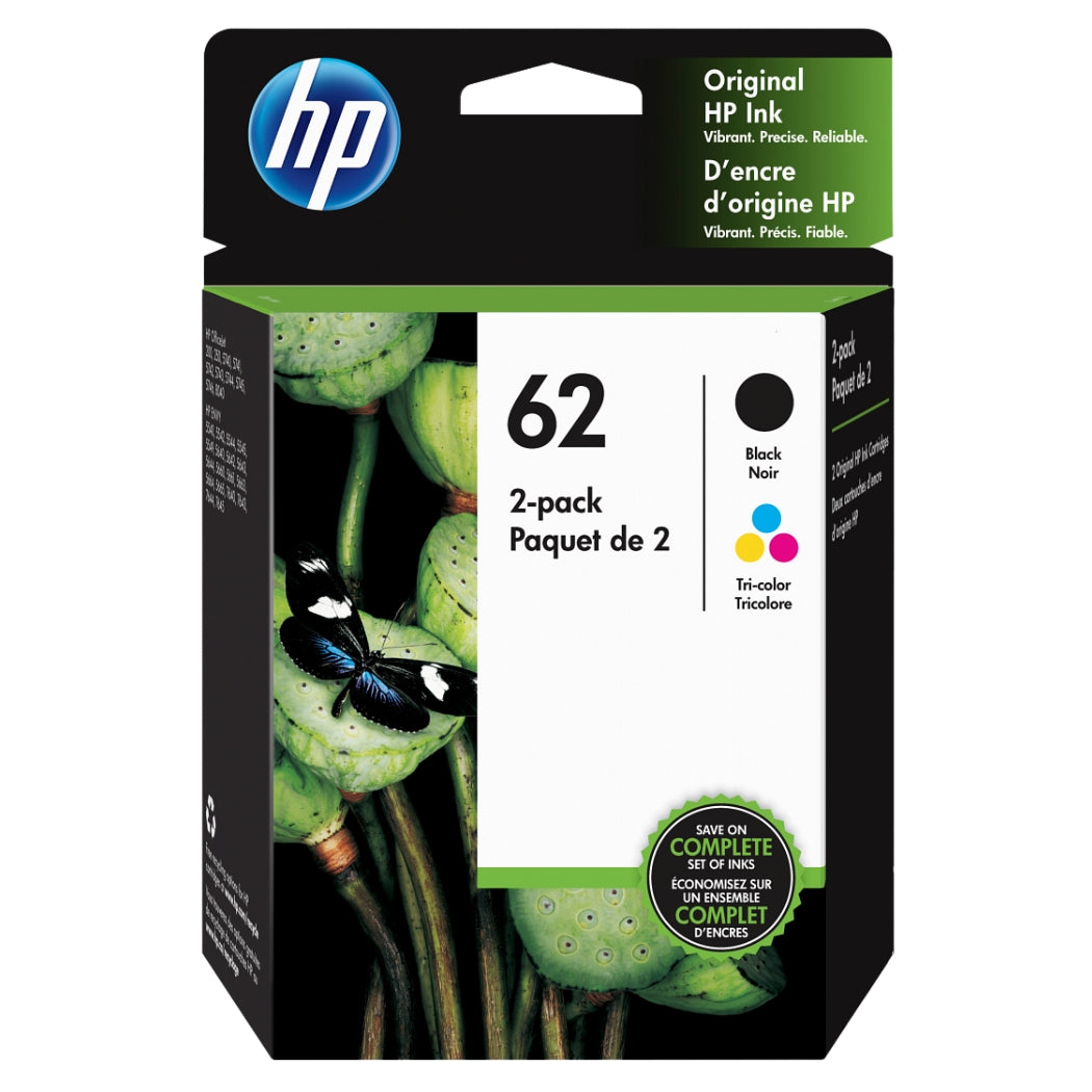 Hp Ink 62 Color Original HP 62(N9H64FN#140) Black and 62 Ink Cartridge
