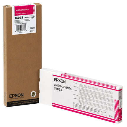 Epson (T6063) 220ml Vivid Magenta Ink Cartridge, T606300
