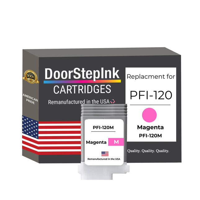 DoorStepInk Brand for Canon PFI-120M Magenta Remanufactured in the USA Ink Cartridge, 2887C001