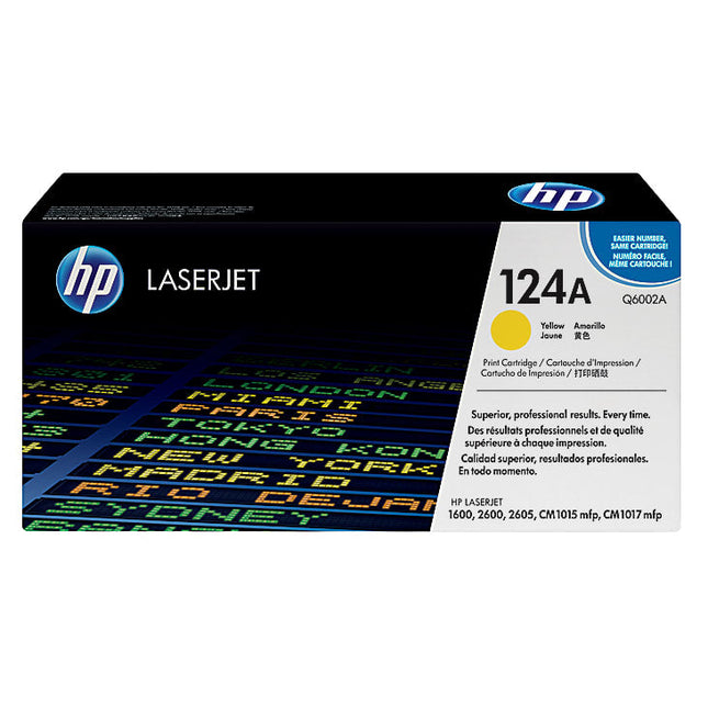 HP 124A High Yield Yellow LaserJet Toner Cartridge, Q6002A