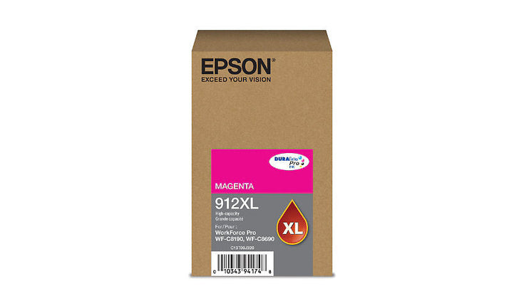 Original Epson 912XL High Yield Magenta Ink Cartridge, T912XL320
