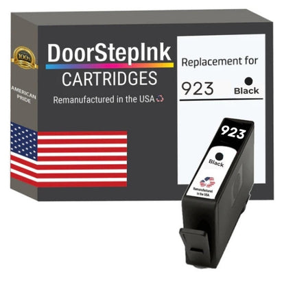 DoorStepInk Brand for HP 923 Standard Yield Black Remanufactured in the USA Ink Cartridge,4K0T3LN