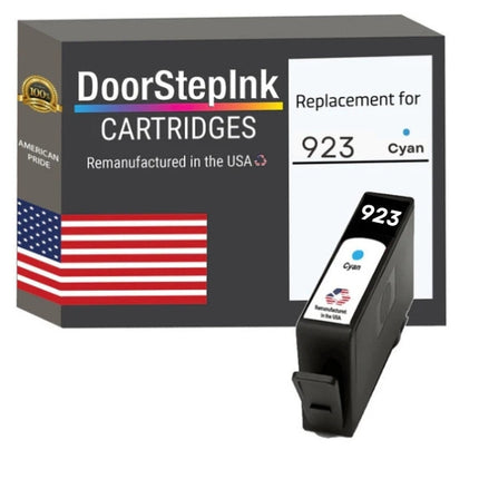 DoorStepInk Brand for HP 923 Standard Yield Cyan Remanufactured in the USA Ink Cartridge,4K0T0LN