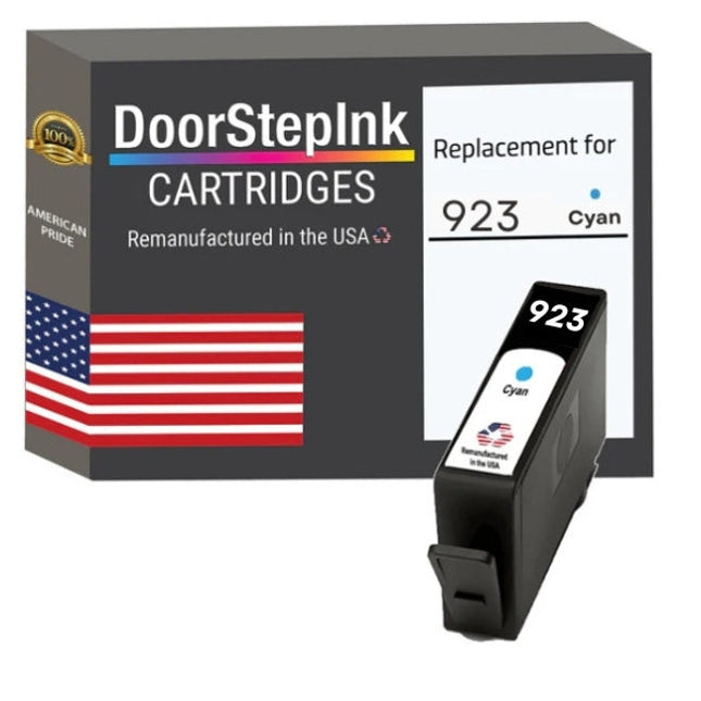 DoorStepInk Brand for HP 923 Standard Yield Cyan Remanufactured in the USA Ink Cartridge,4K0T0LN