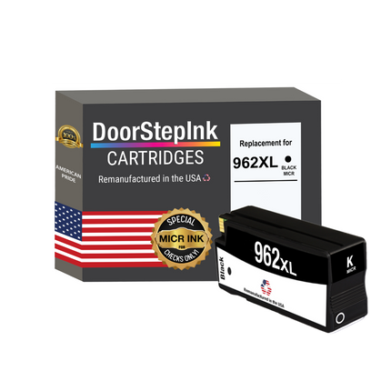 DoorStepInk Brand for HP 962XL (3JA03AN-MICR) Black MICR Remanufactured in the USA Ink Cartridge