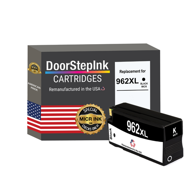 DoorStepInk Brand for HP 962XL (3JA03AN-MICR) Black MICR Remanufactured in the USA Ink Cartridge