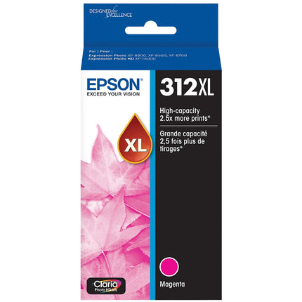 Original Epson 312XL High-Yield Magenta Ink Cartridge, T312XL320