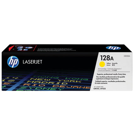 Original HP 128A Standard Yield Yellow Toner Cartridge, CE322A