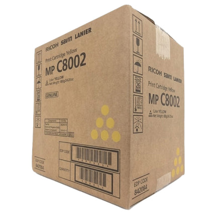 Genuine Ricoh MP C8002 High Yield Yellow Toner Cartridge, 842084