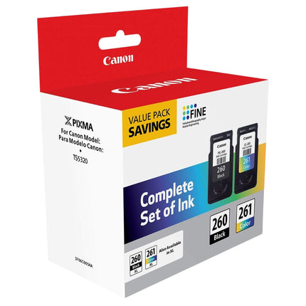 Original Canon PG-260/CL-261 Standard Yield Black & Color Ink Cartridge, 3706C005