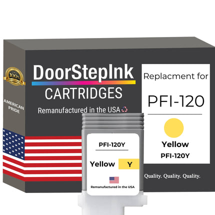 DoorStepInk Brand for Canon PFI-120Y Yellow Remanufactured in the USA Ink Cartridge, 2888C001