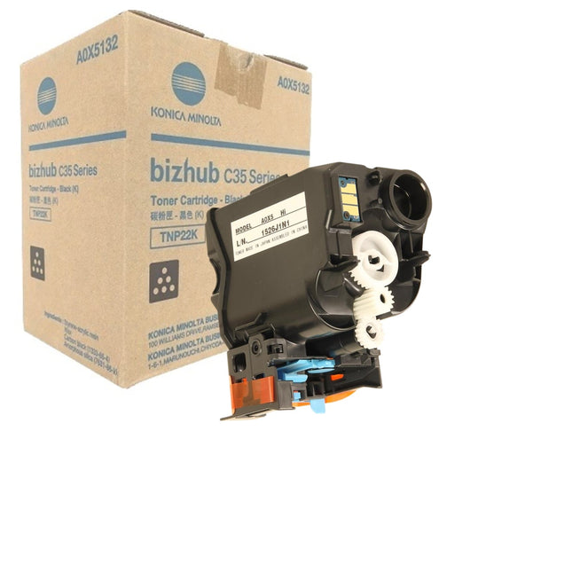 Original Konica Minolta TNP22K Standard Yield Black Toner Cartridge,A0X5132