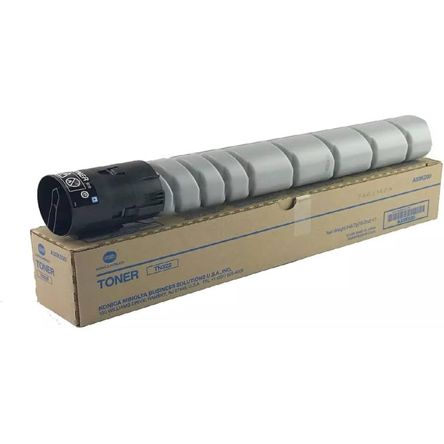 Original Konica Minolta TN322 Standard Yield Black Toner Cartridge, A33K030