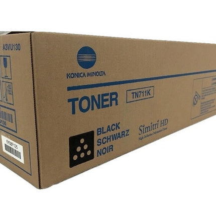 Konica-Minolta TN711K Black Toner Cartridge, A3VU130