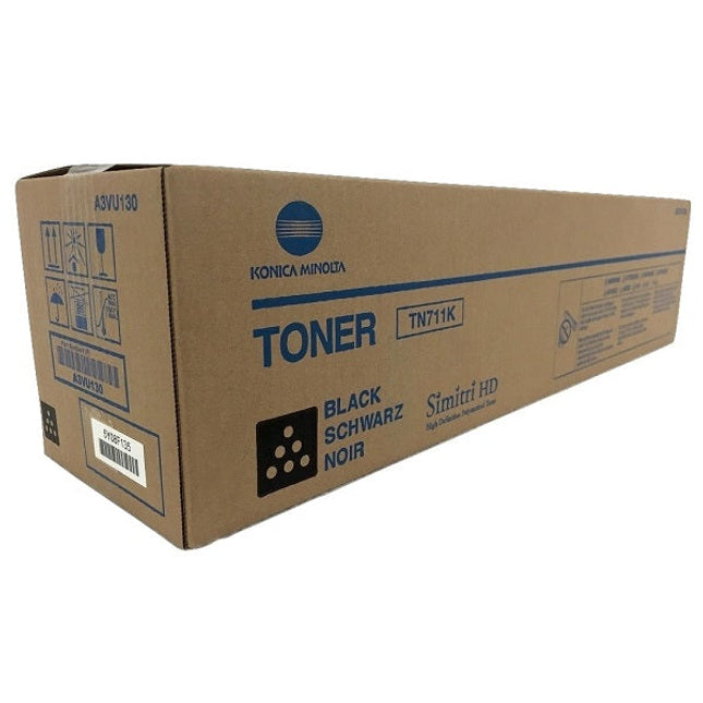 Konica-Minolta TN711K Black Toner Cartridge, A3VU130