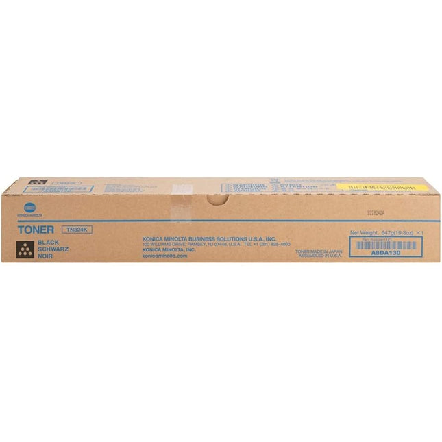 Original Konica Minolta TN324K High Yield Black Toner Cartridge, A8DA130