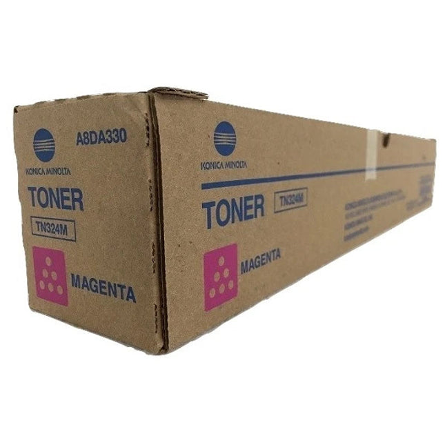 Original Konica Minolta TN324M Standard Yield Magenta Toner Cartridge, A8DA330