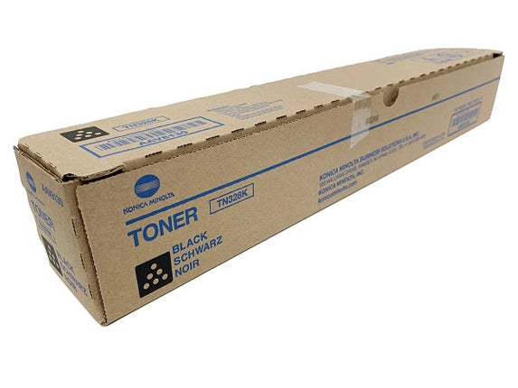 Original Konica Minolta TN328K High Yield Black Toner Cartridge, AAV8130