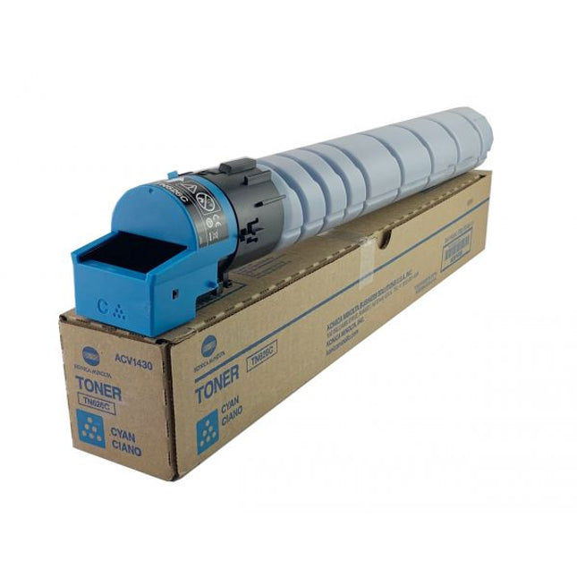 Original Konica Minolta TN626C Standard Yield Cyan Toner Cartridge, ACV1430