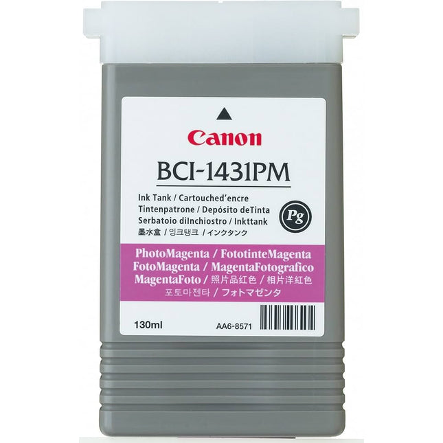 Original Canon BCI-1431PM Photo Magenta Inkjet Cartridge, 8974A001AA