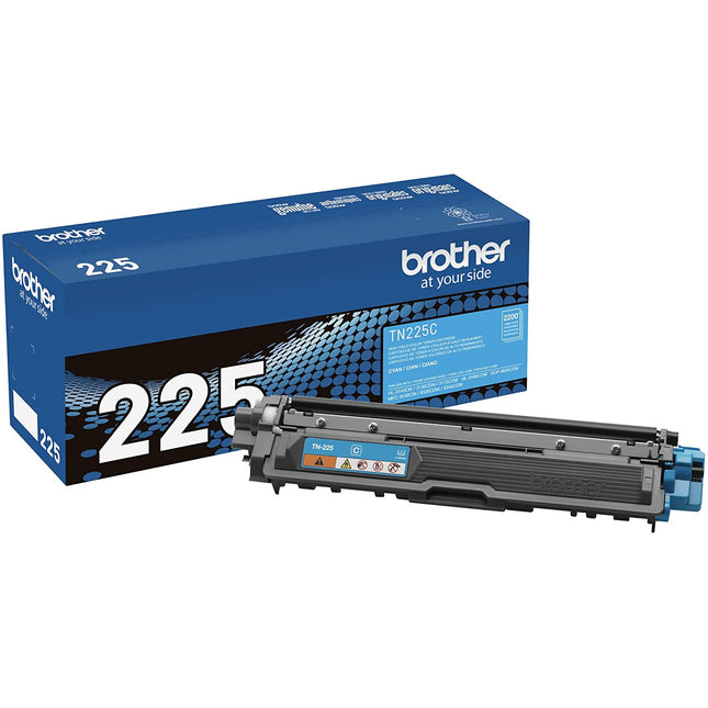 Genuine Brother TN-225C High-Yield Cyan Toner Cartridge