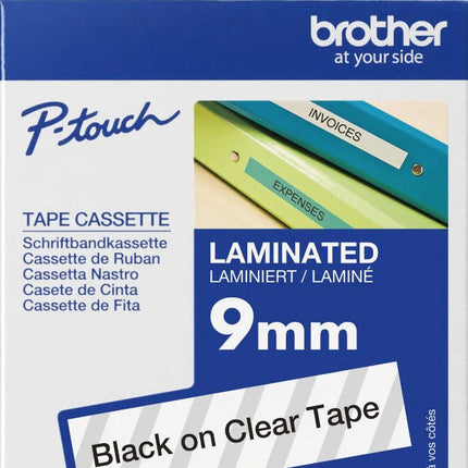 Original Brother TZe-121 Labelling Tape Cassette 9mm (W) * 8m (L) Black print on Clear Tape-TZe-121
