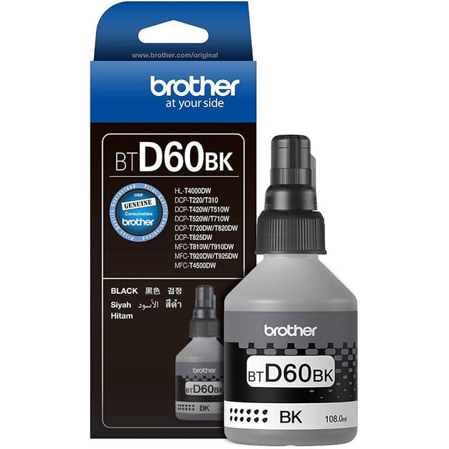 Original Brother BTDR60BK Ultra High Yield Black ink bottle