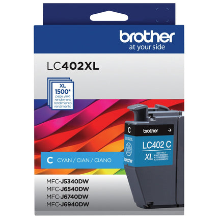 Genuine Brother LC402XLC High Yield Cyan Ink Cartridge