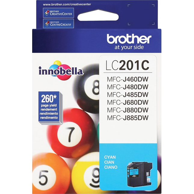 New Genuine Brother LC201 Cyan Ink Cartridges