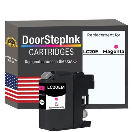 DoorStepInk Brand for Brother LC20E Magenta Extra High Yield Remanufactured in USA Inkjet Cartridge, LC20EM