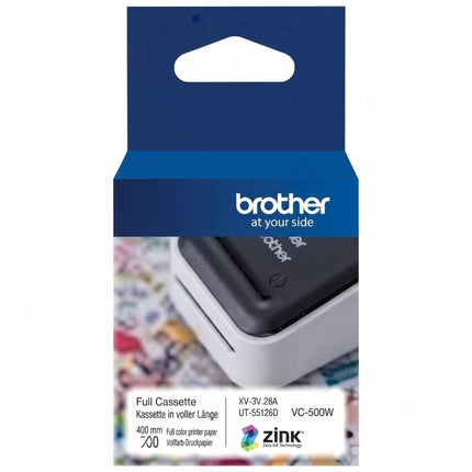 Genuine Brother CZ-1002 Continuous Length ½” (0.5”) 12 mm Wide x 16.4 ft. (5 m) Long Label Roll Featuring ZINK