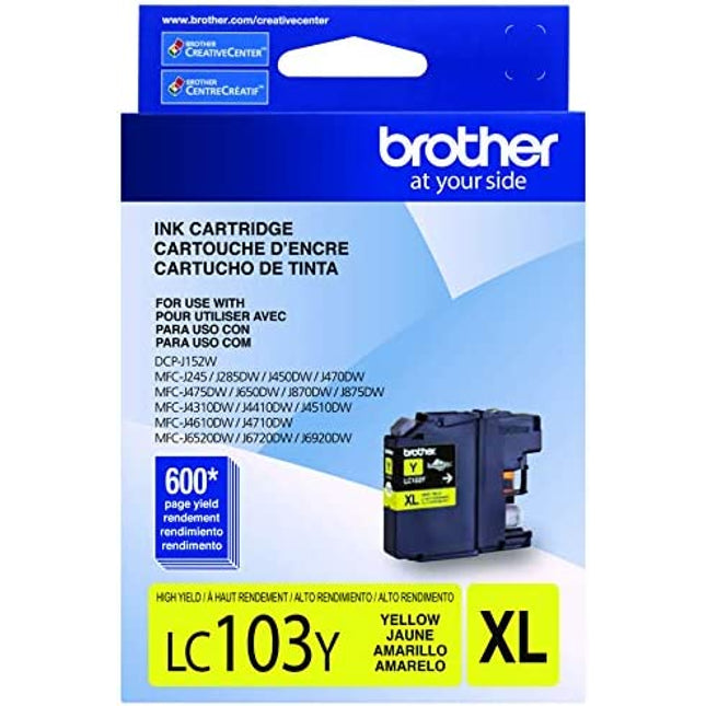 New Genuine Brother LC103XL Yellow Ink Cartridge