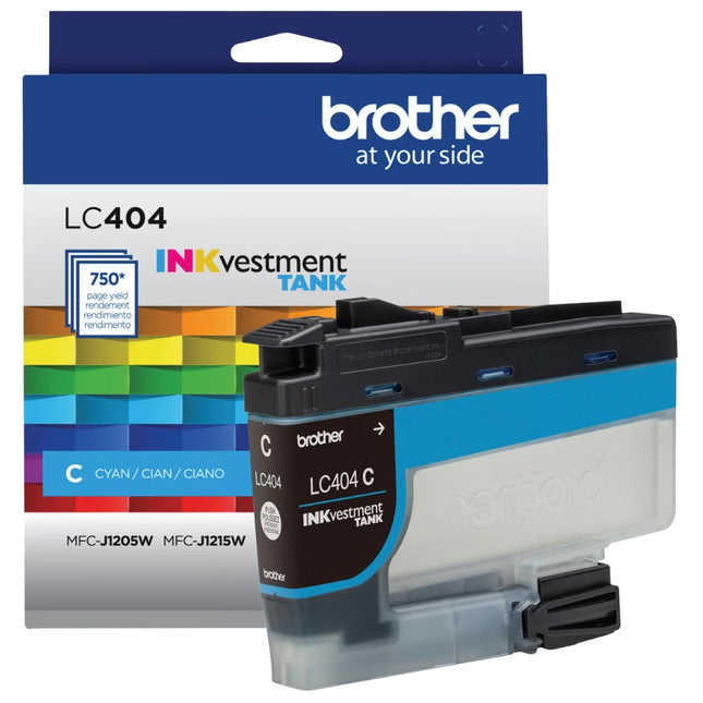 Brother LC404 Standard-Yield Cyan Ink Cartridge, LC404C