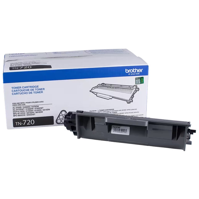 Brother TN720 Black Laser Toner Cartridge, TN-720