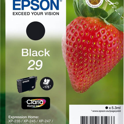 Genuine Epson 29 Black Ink Cartridge, C13T29814010