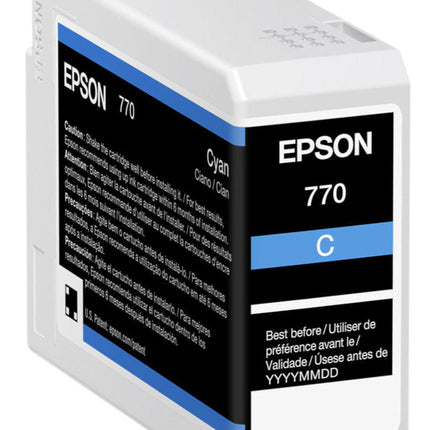 Genuine Epson 770 25ml UltraChrome Cyan Ink Cartridge, T770220