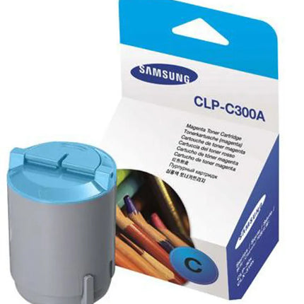 Original Samsung CLP-C300 Standard Yield Cyan Toner Cartridge, CLP-C300A