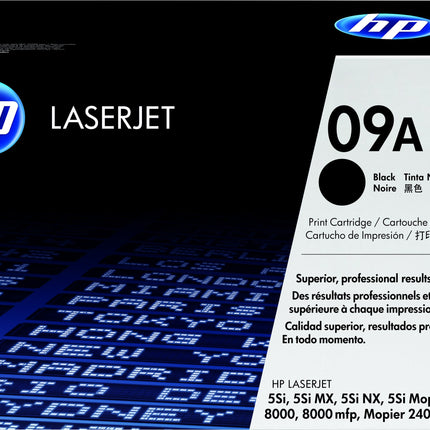 HP 09A Black Toner Cartridge, C3909A