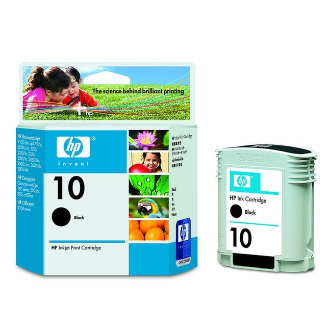 HP 10 Standard-Yield Black Inkjet Cartridge, C4840A