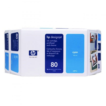 Genuine HP 80 350ml Value Pack Cyan Ink Cartridge, Printhead C4891A