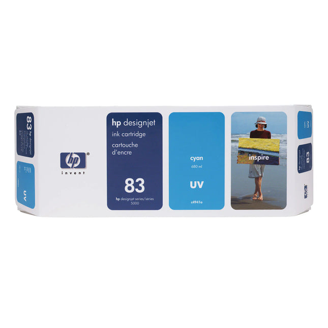 Original HP 83 Standard Yield Cyan Ink Cartridge, C4941A