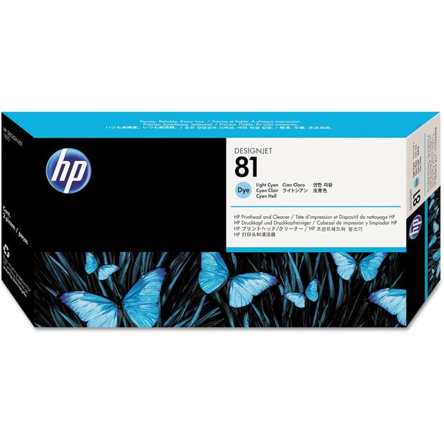 HP 81 Light Cyan DesignJet Dye Printhead and Printhead Cleaner, C4954A