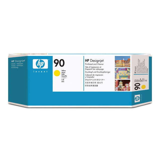 Original HP 90 (C5057A) Yellow Printhead & Cleaner Cartridge