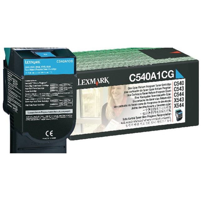 Genuine Lexmark Cyan Return Program Toner Cartridge,  C540A1CG